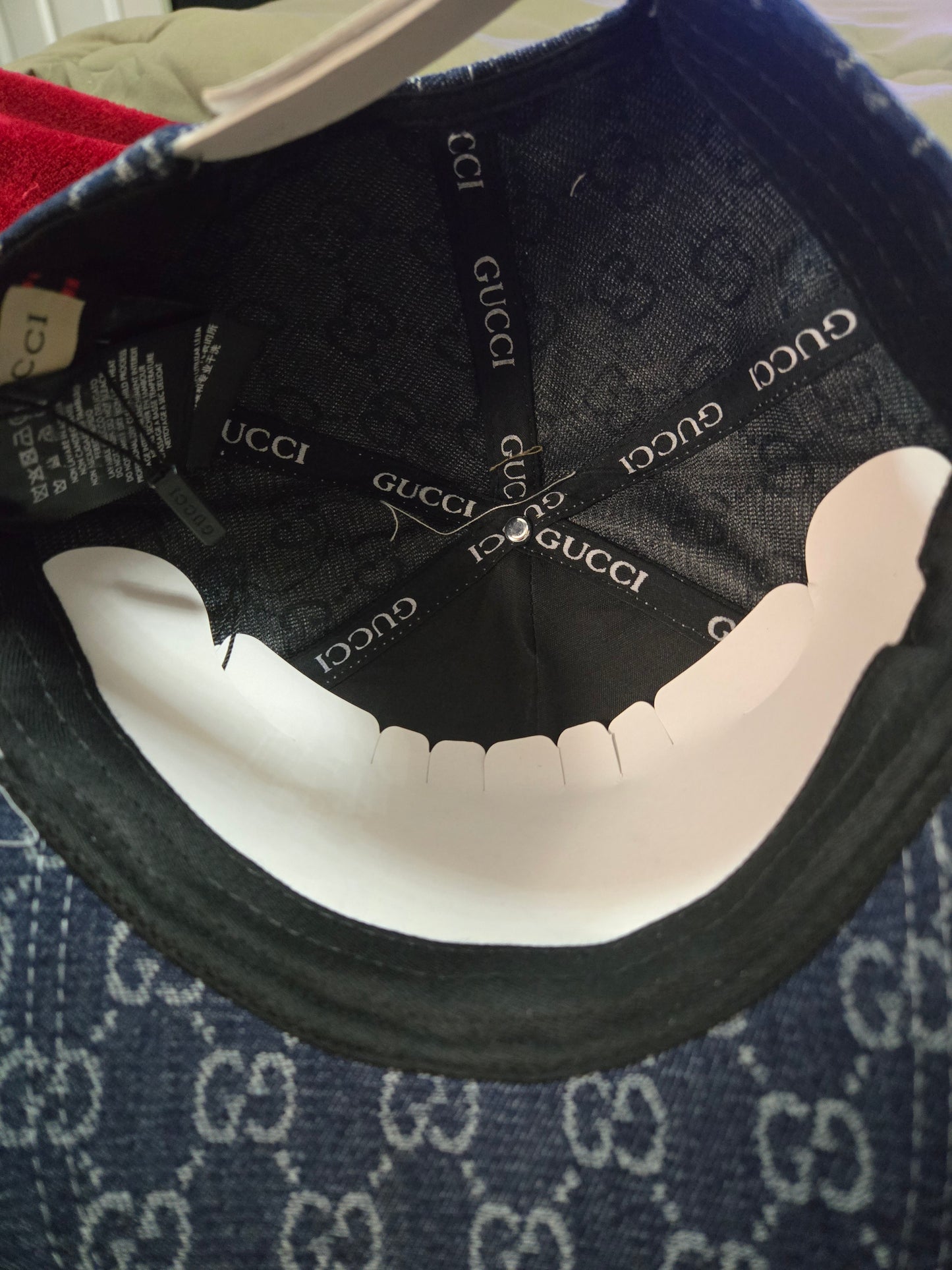 Gucci inspired denim baseball cap