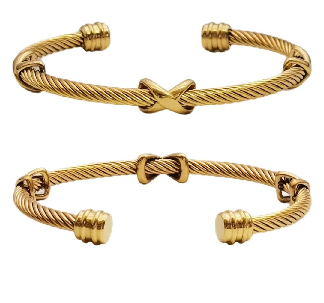 Minimalist Twisted Cuff Bracelet