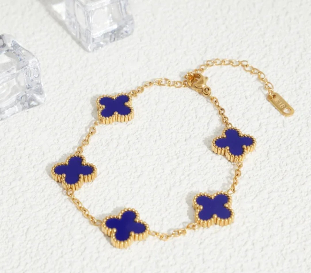 Van Cleef inspired 13mm Clover Gold Bracelet Collection