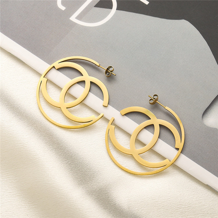 Chanel inspired Hoop Earrings