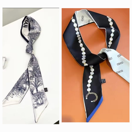 Twill ribbon scarves