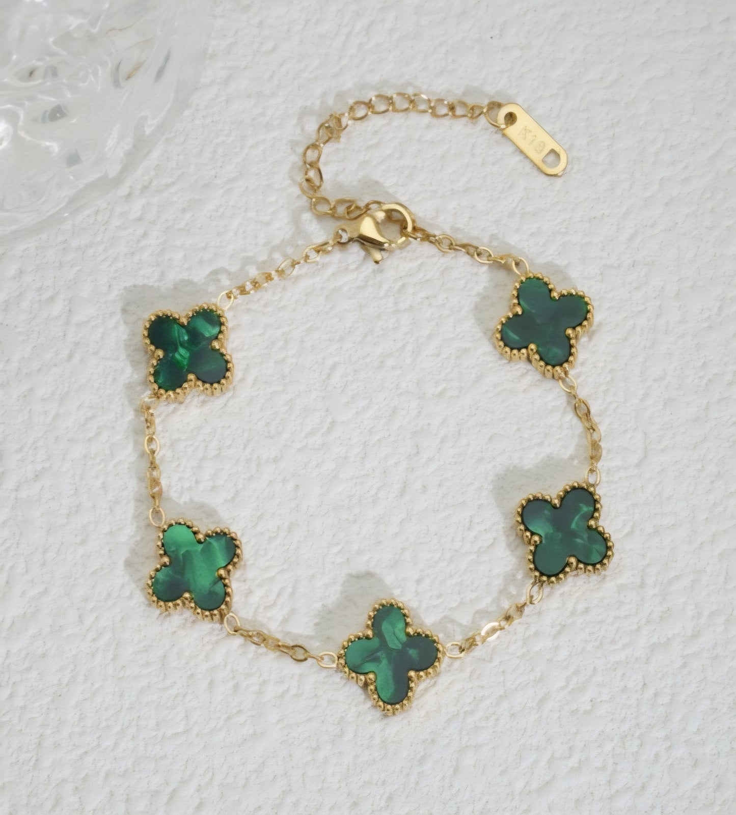 Van Cleef inspired Glossy  Gold 13mm Clover Bracelet Collection