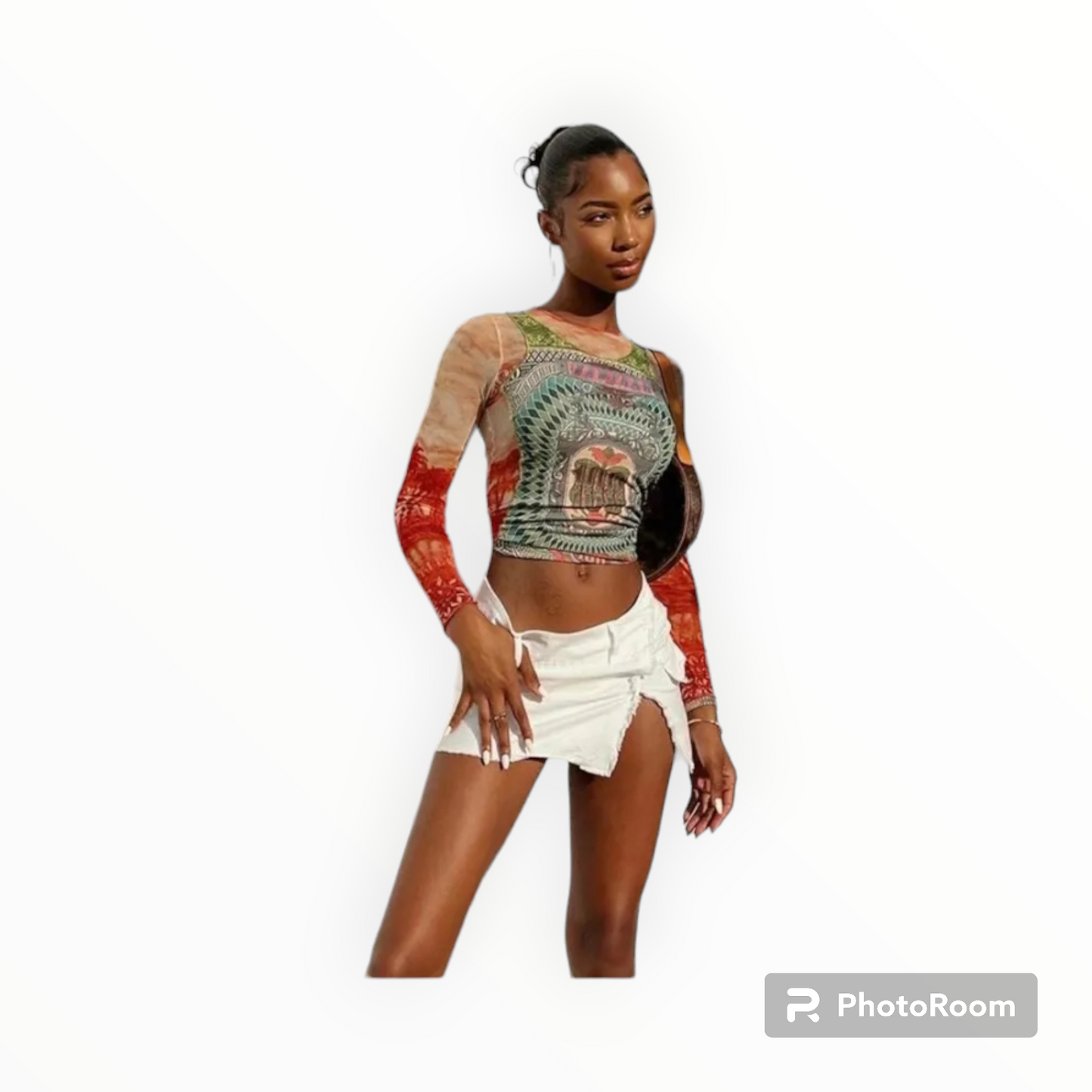 3D mesh crop top