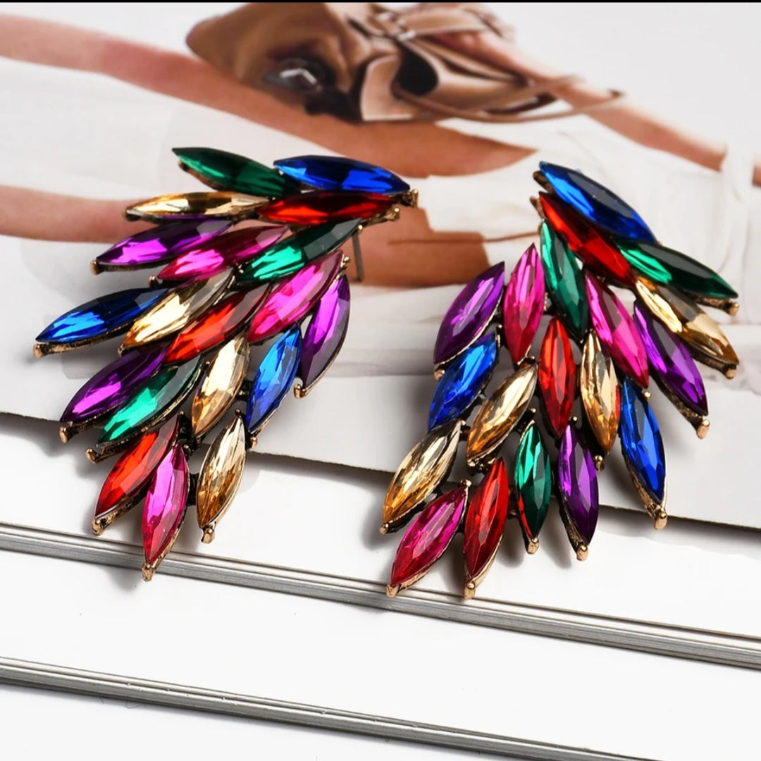 Multi color crystal earrings