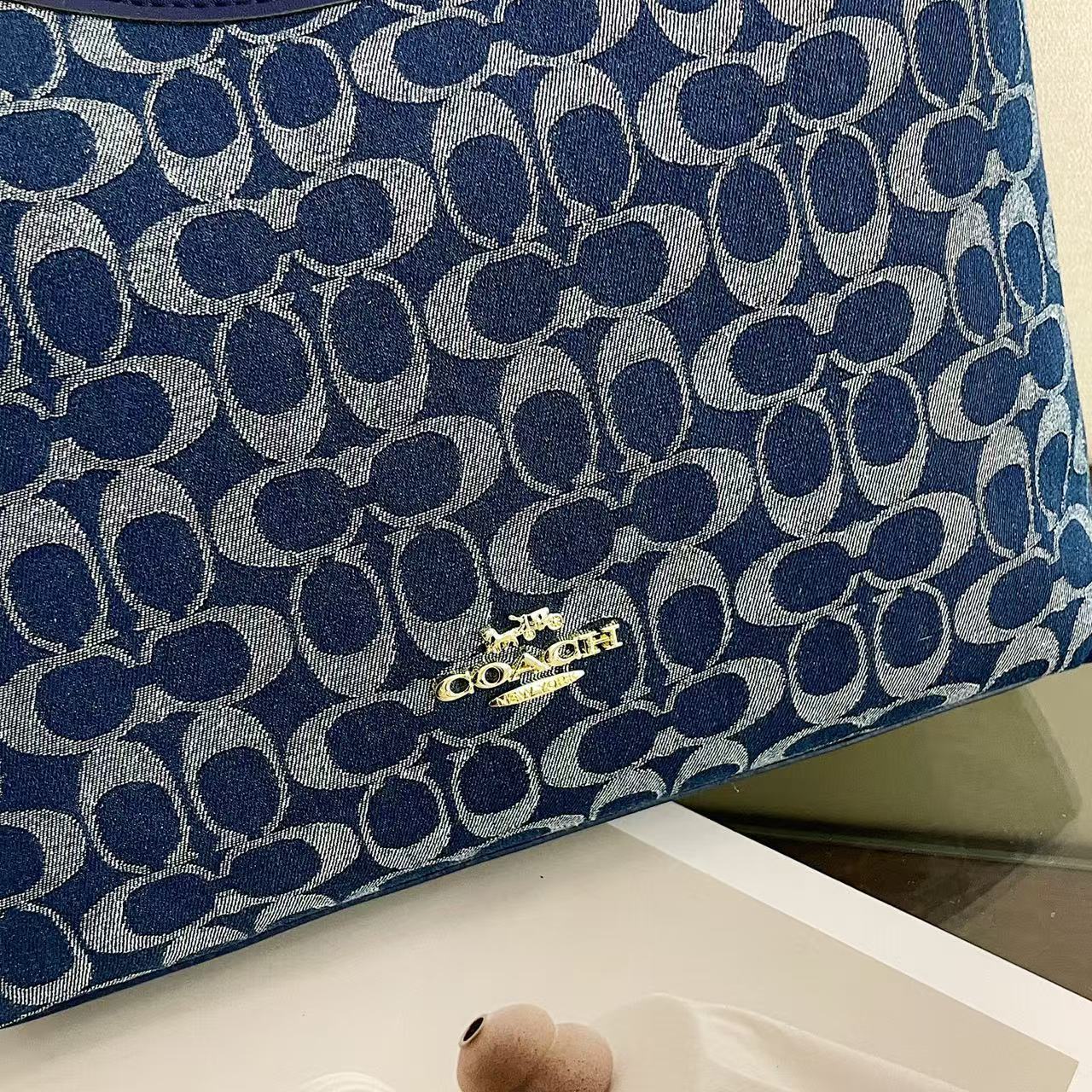 Coach inspired denim handbag