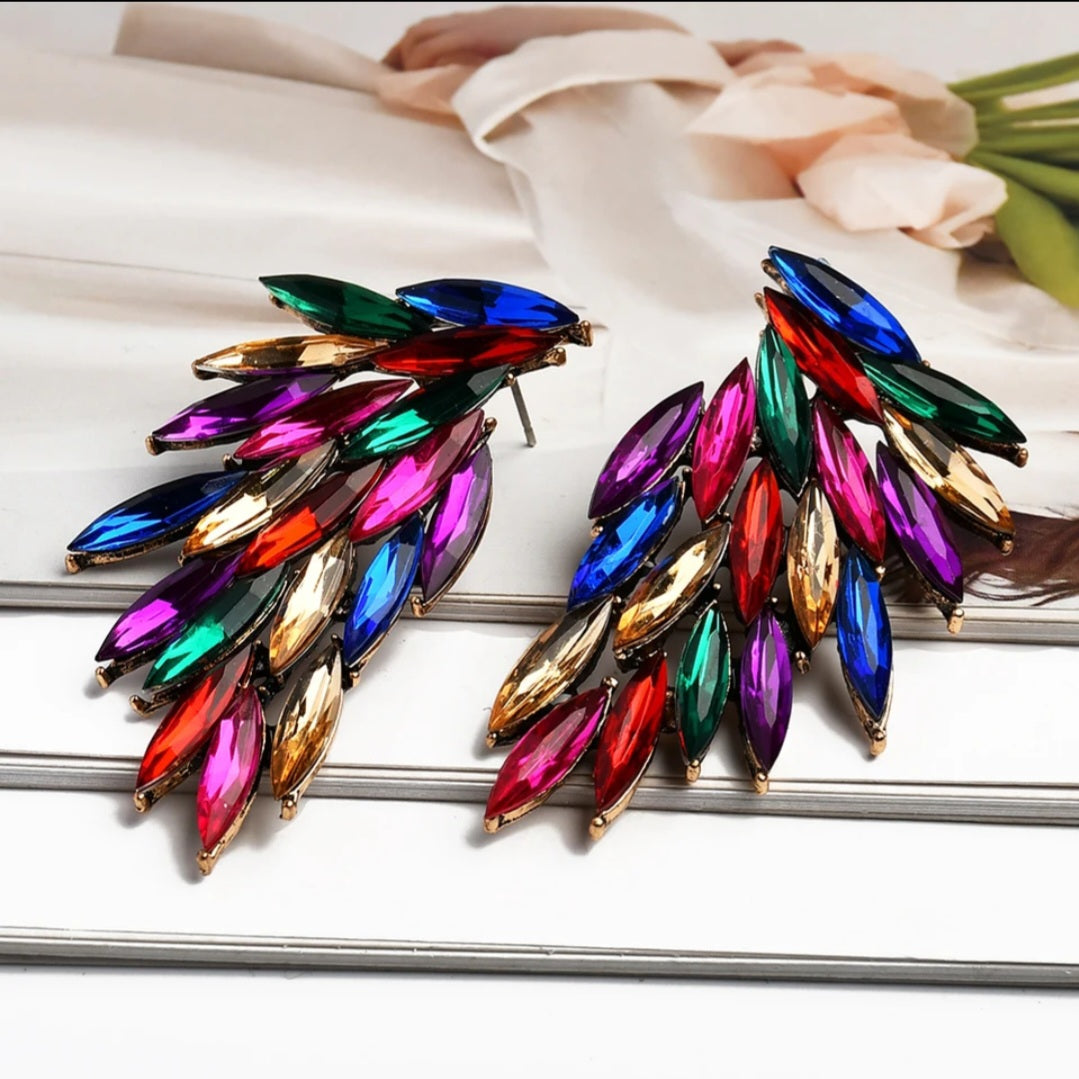 Multi color crystal earrings
