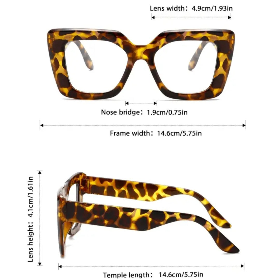 Square Cat Eye Animal Print Eyewear