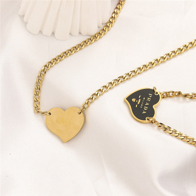 Prada Designer inspired Heart Shape Necklace