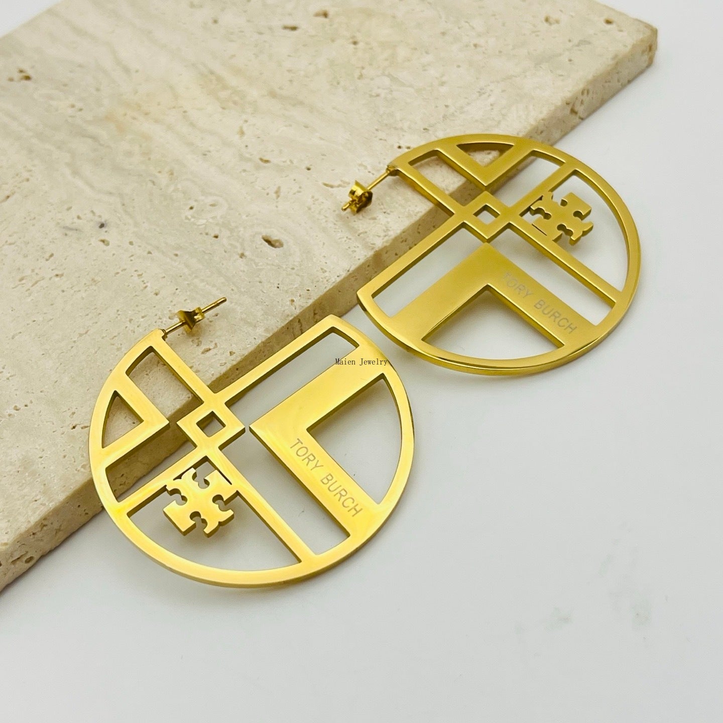 Tory Burch inspired Hoop Earrings