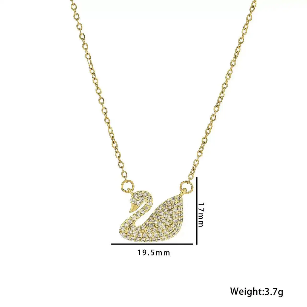 Swarovski Inspired Iconic Swan pendant necklace