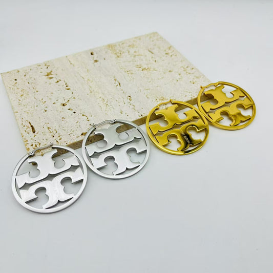 Tory Burch inspired Hoop Earrings
