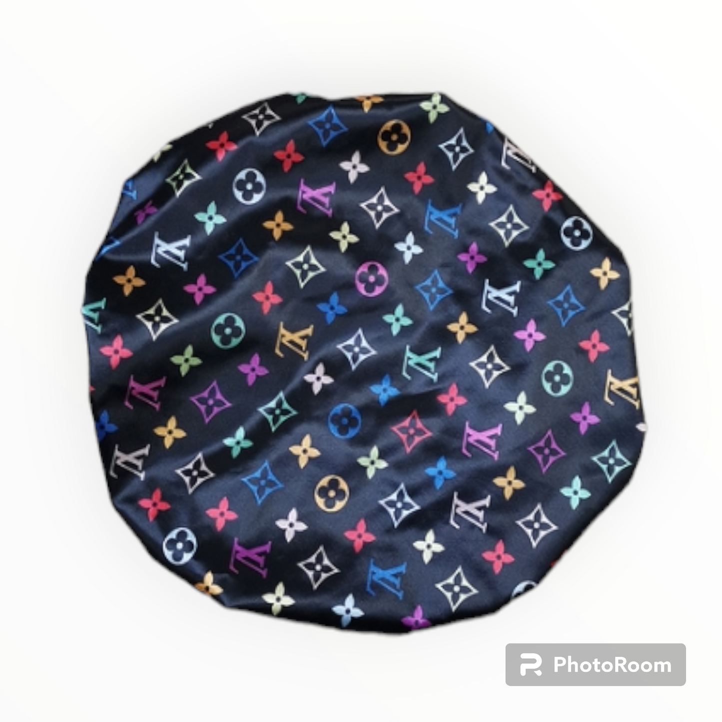 LV inspired Robe and Bonnet set