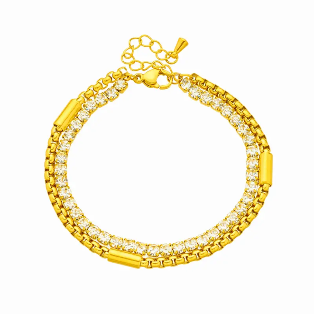 Crystal stainless steel tennis bracelet