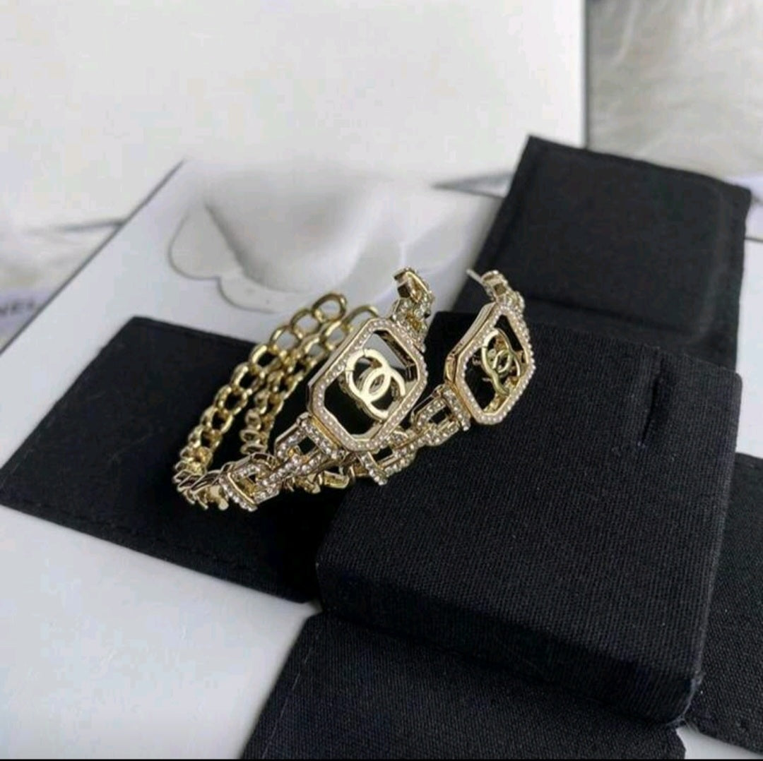 Chanel inspired Hoop Earrings