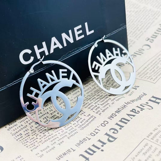 Chanel inspired Hoop Earrings