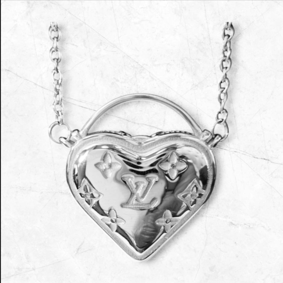 LV INSPIRED Heart NECKLACE