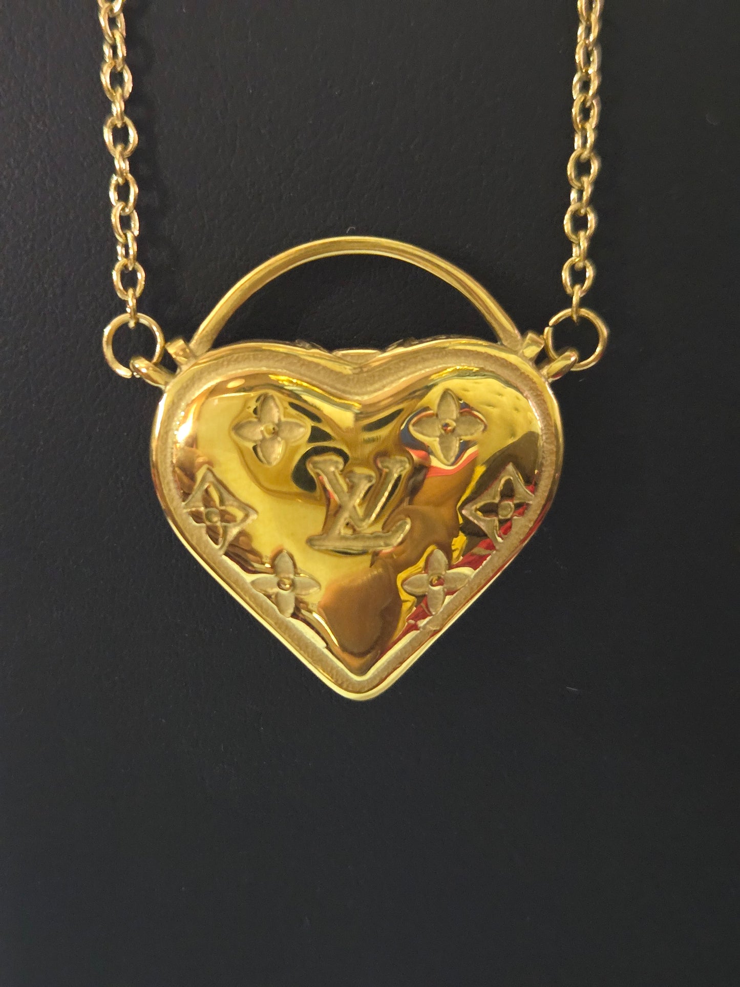 LV INSPIRED Heart NECKLACE