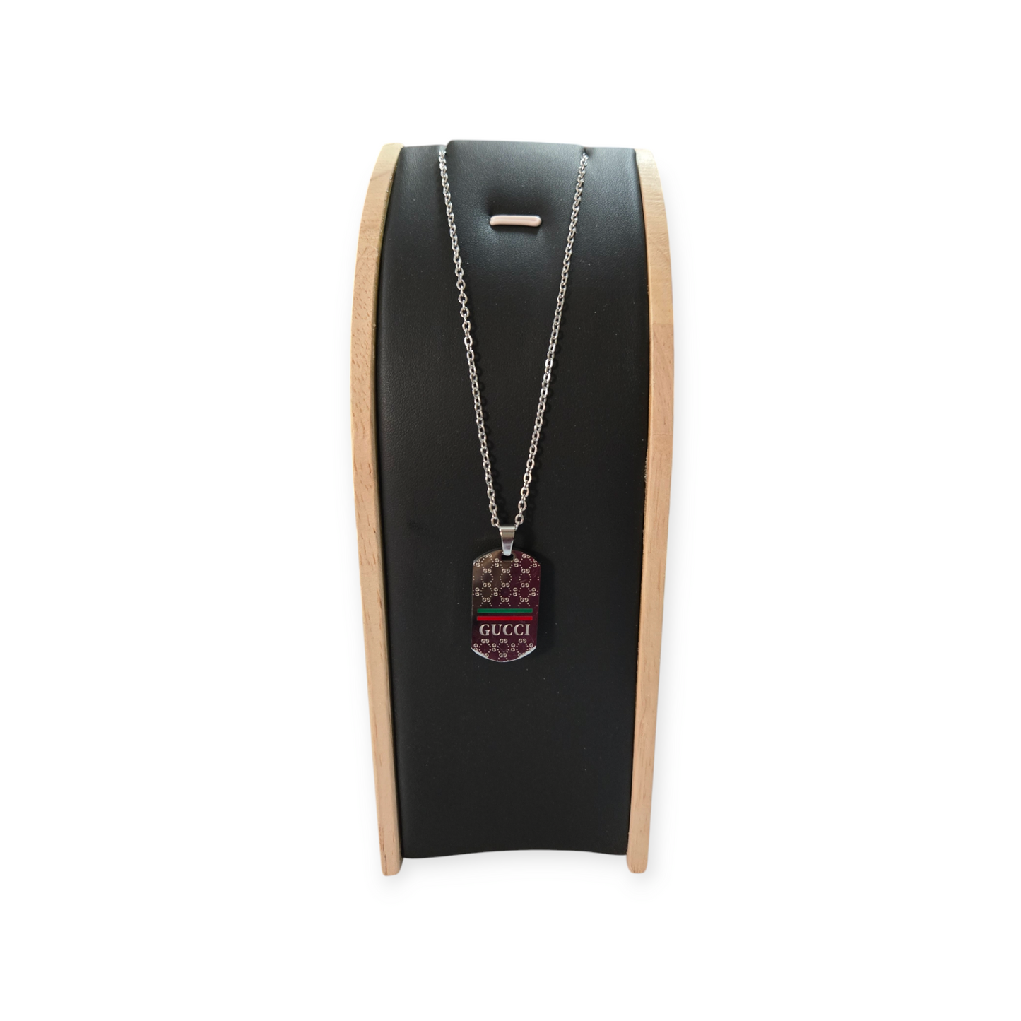 Gucci inspired silver Dog Tag necklace