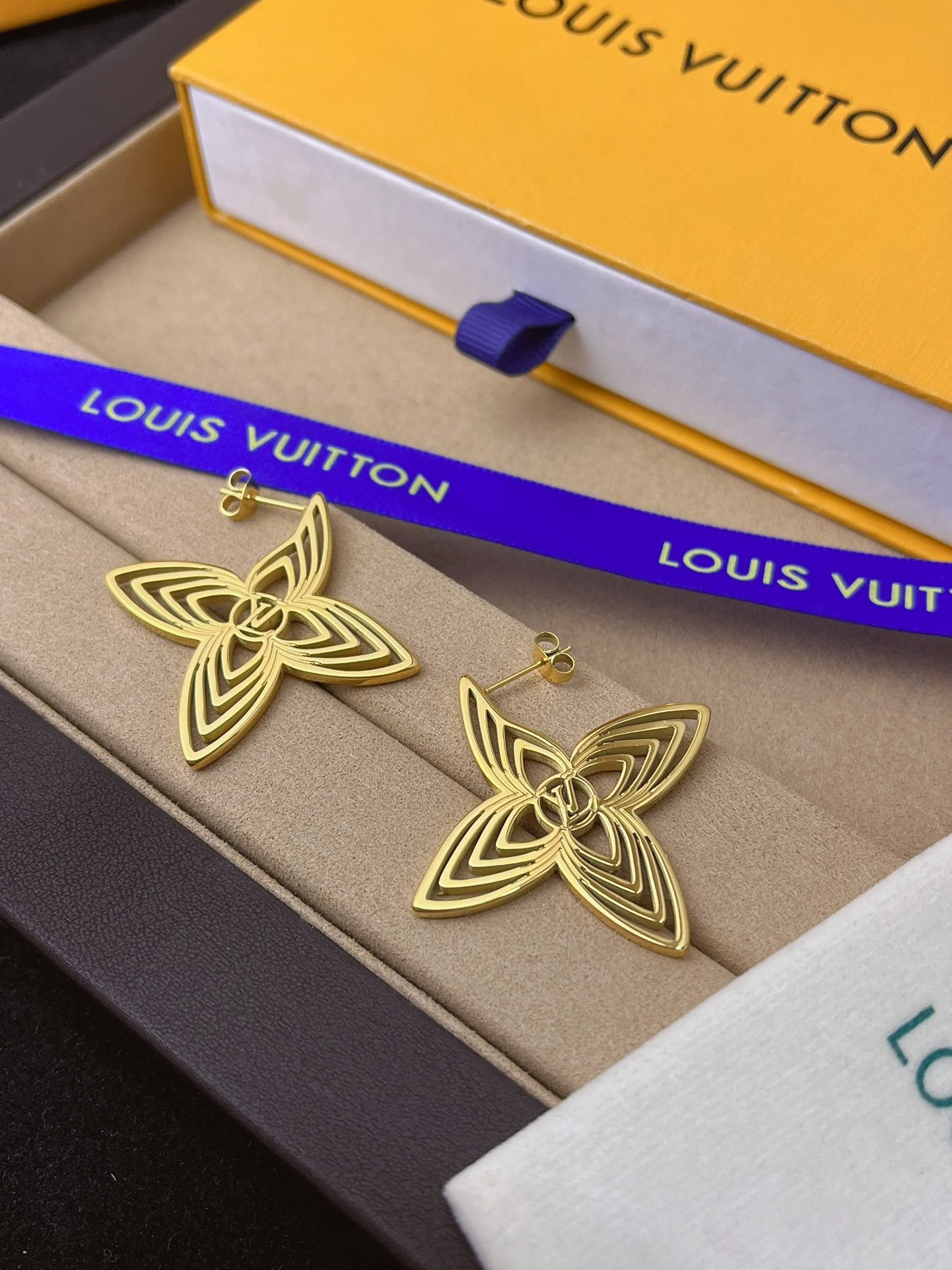 LV Designer Inspired Hoop Earrings