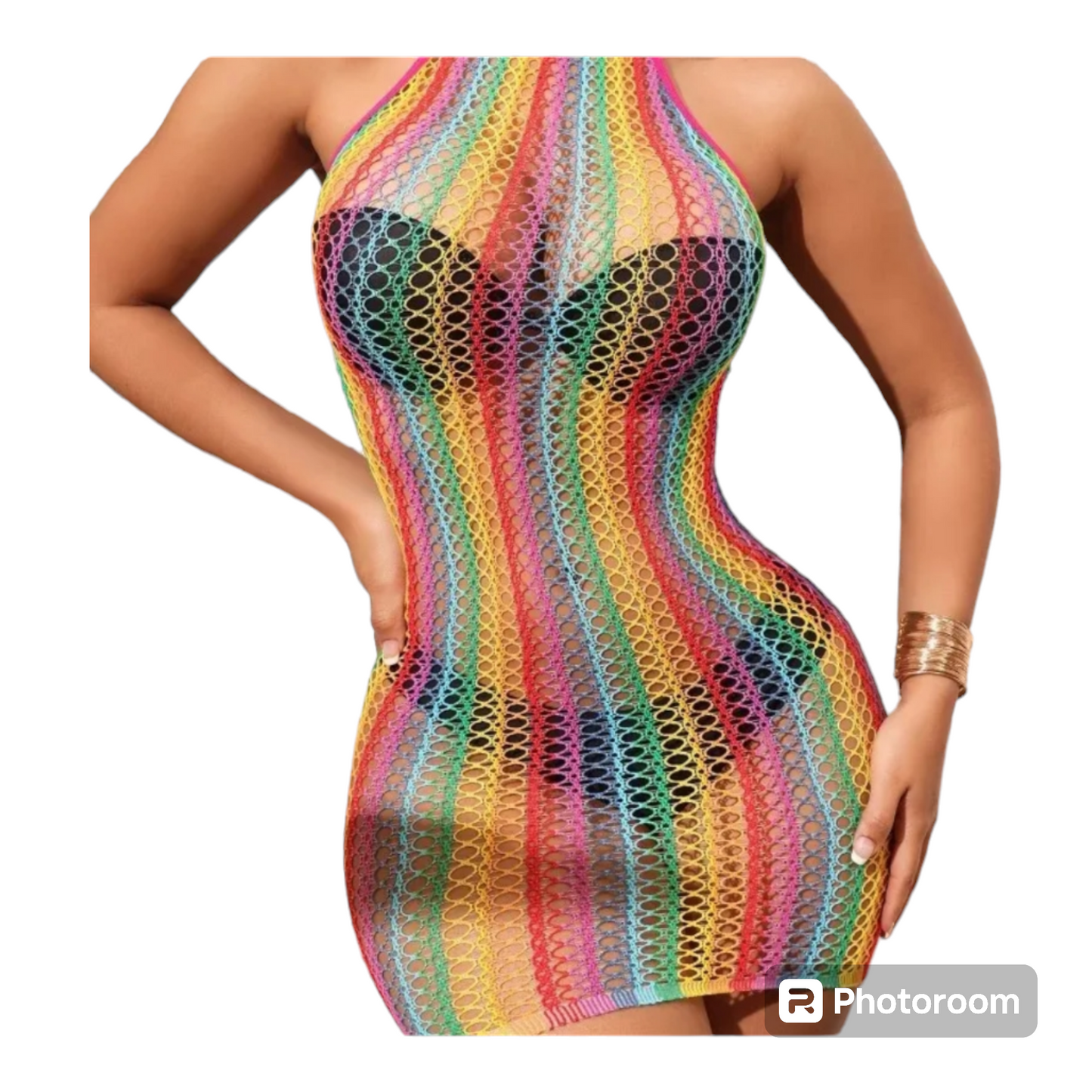 Rainbow swimwear cover up