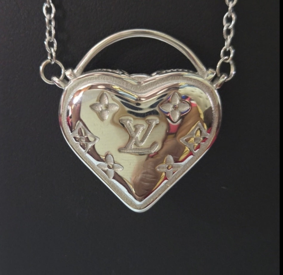 LV INSPIRED Heart NECKLACE