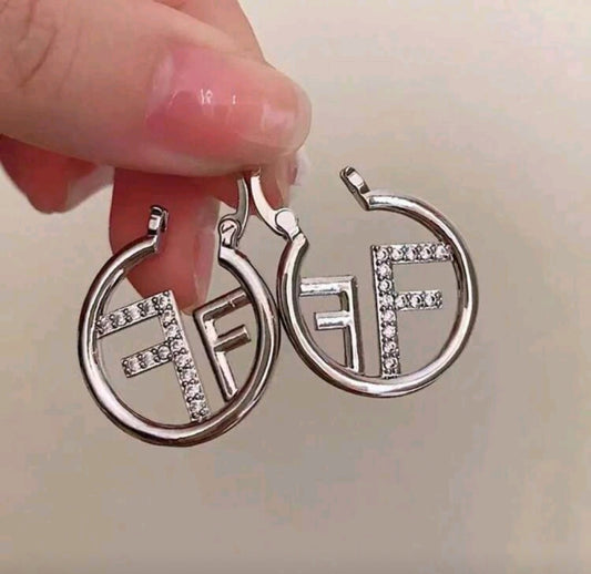 Fendi inspired Hoop Earrings