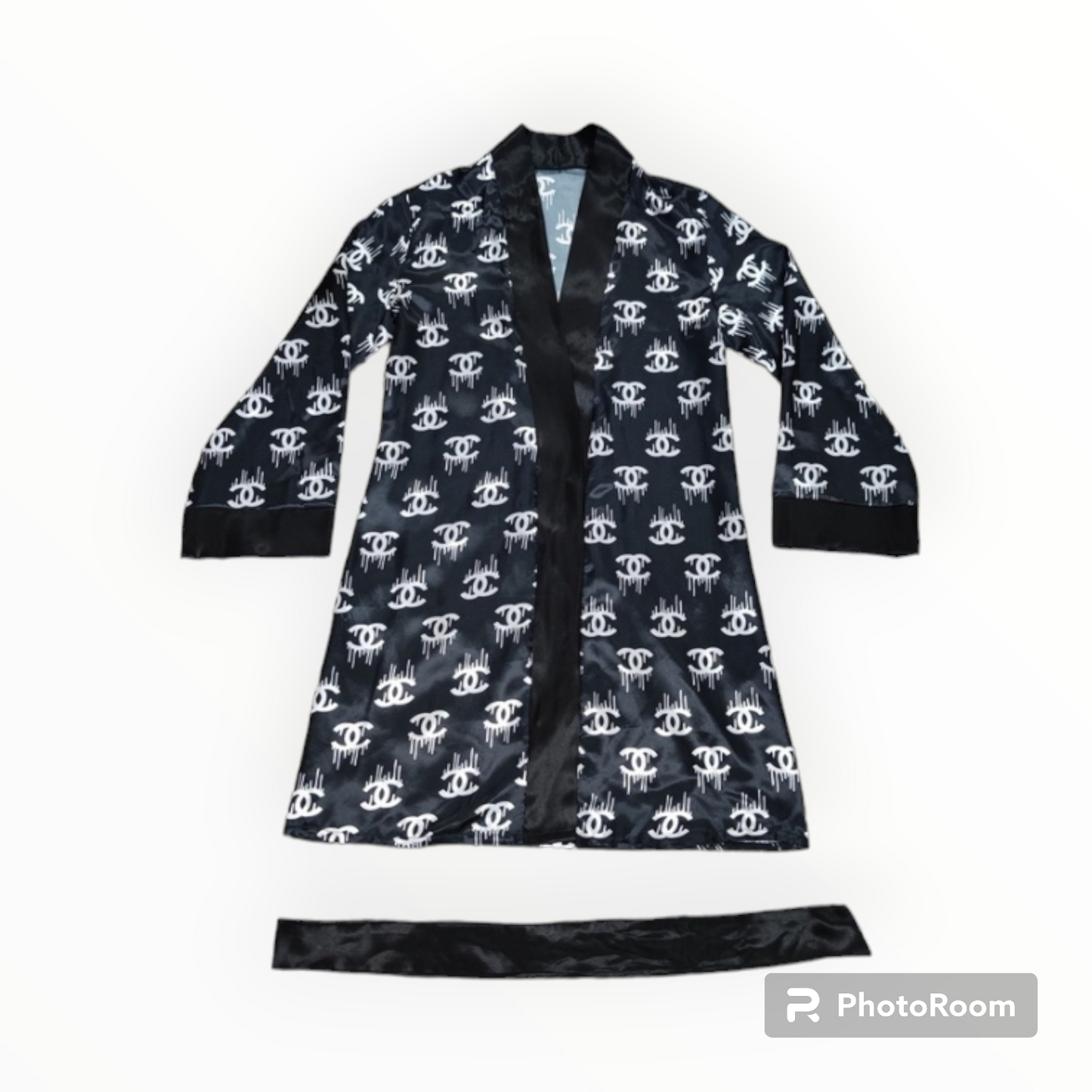 Chanel inspired robe and bonnet set