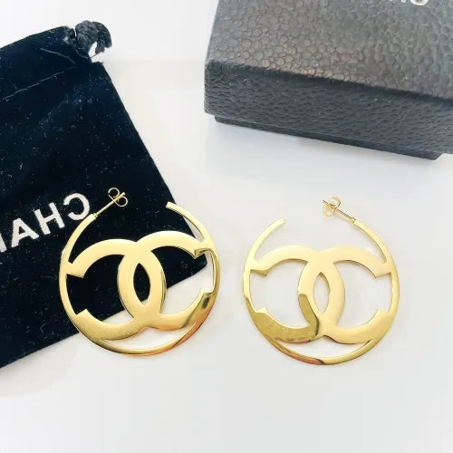 Chanel inspired Hoop Earrings