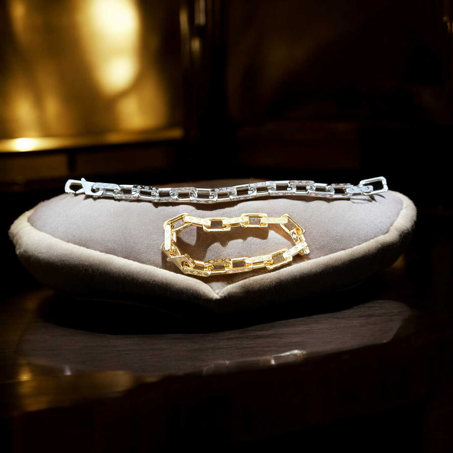 LV Designer Inspired link box chain