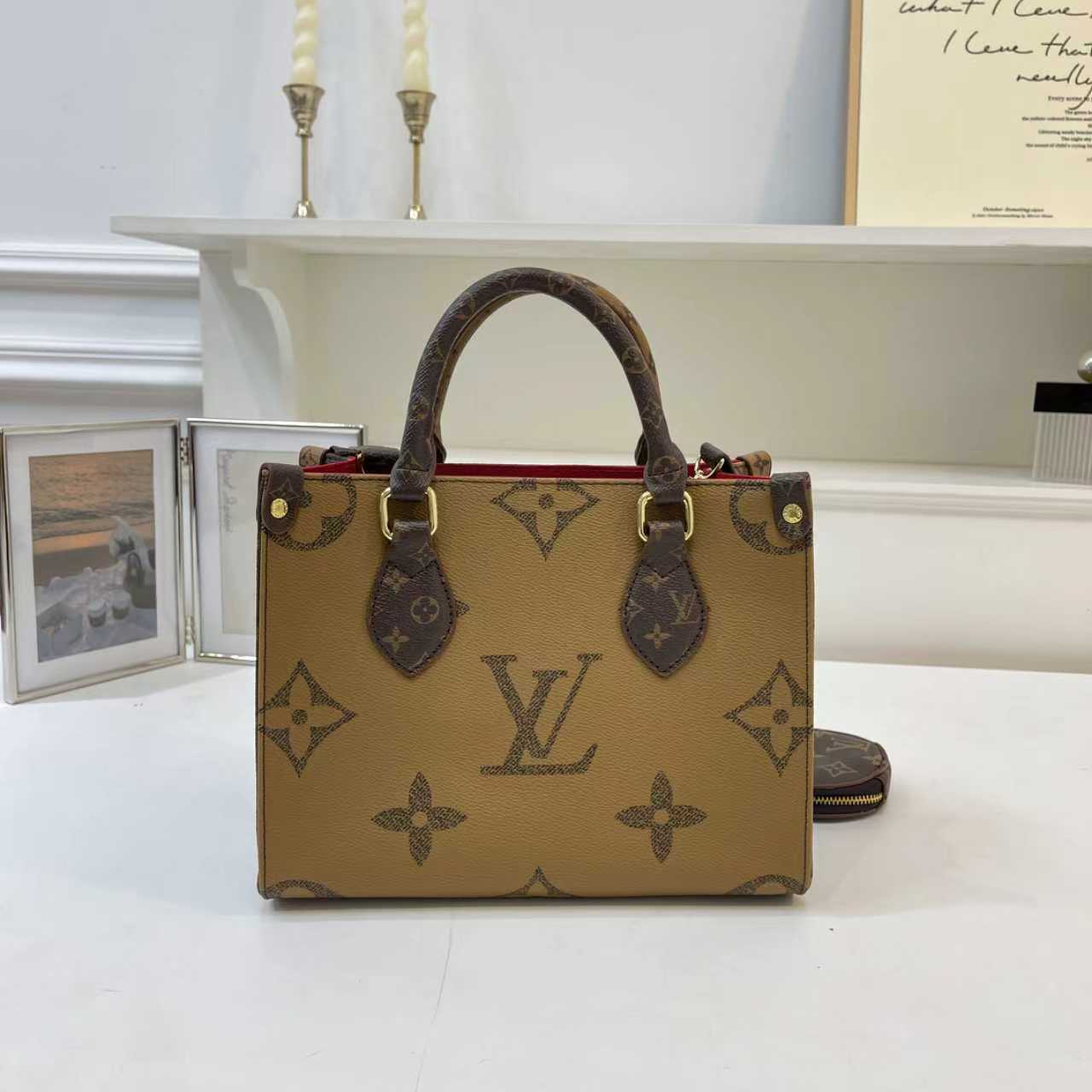 LV inspired reverse tote bag