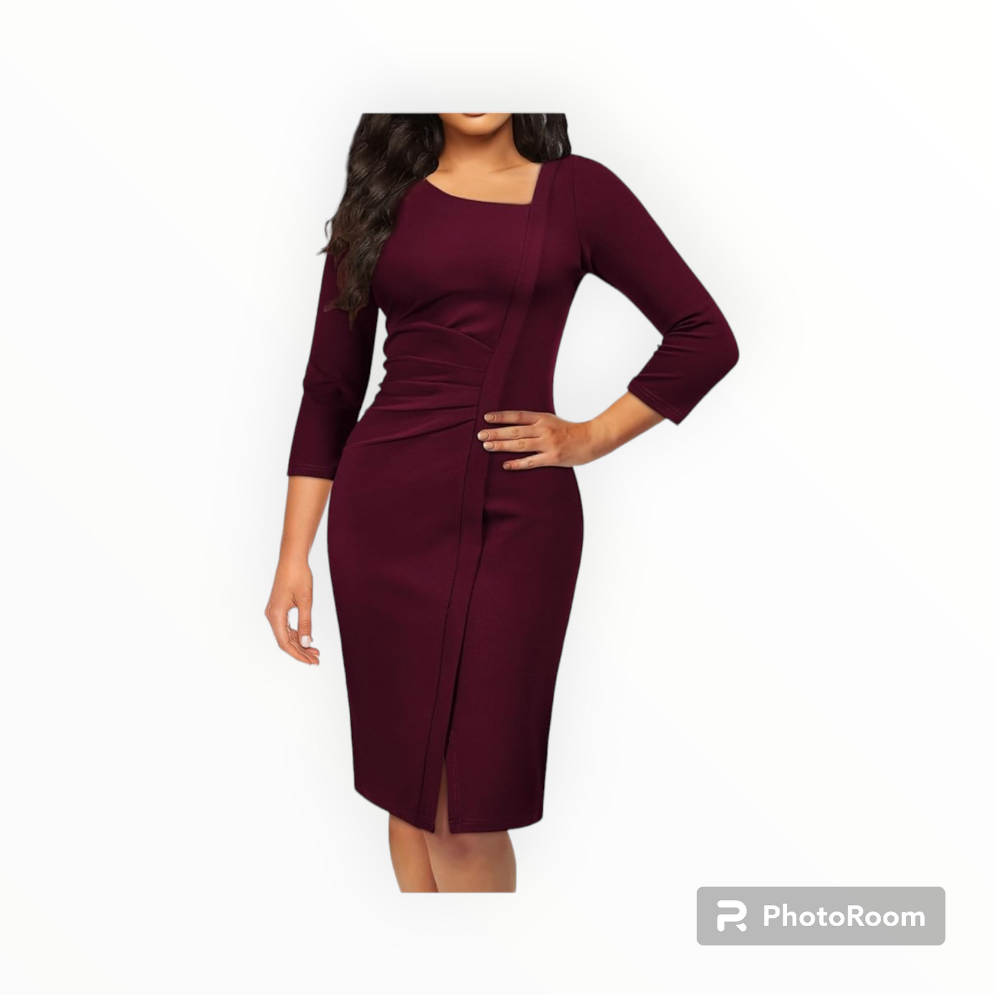 Plus size professional pencil midi dress