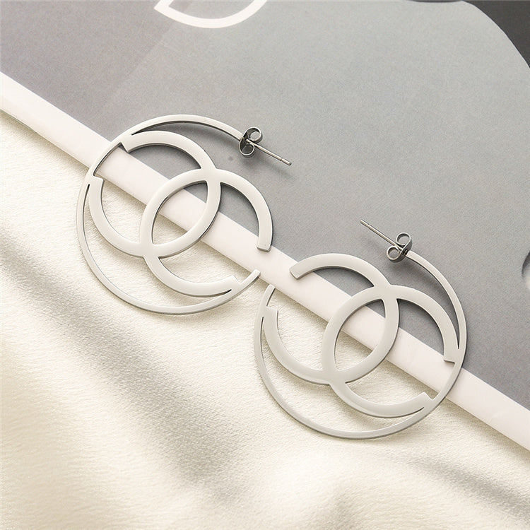 Chanel inspired Hoop Earrings