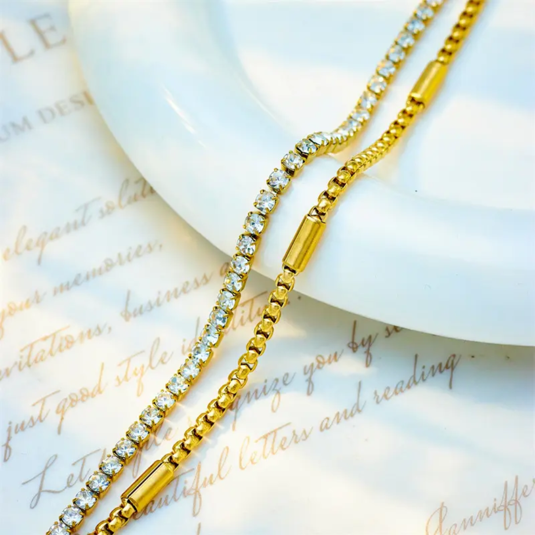 Crystal stainless steel tennis bracelet