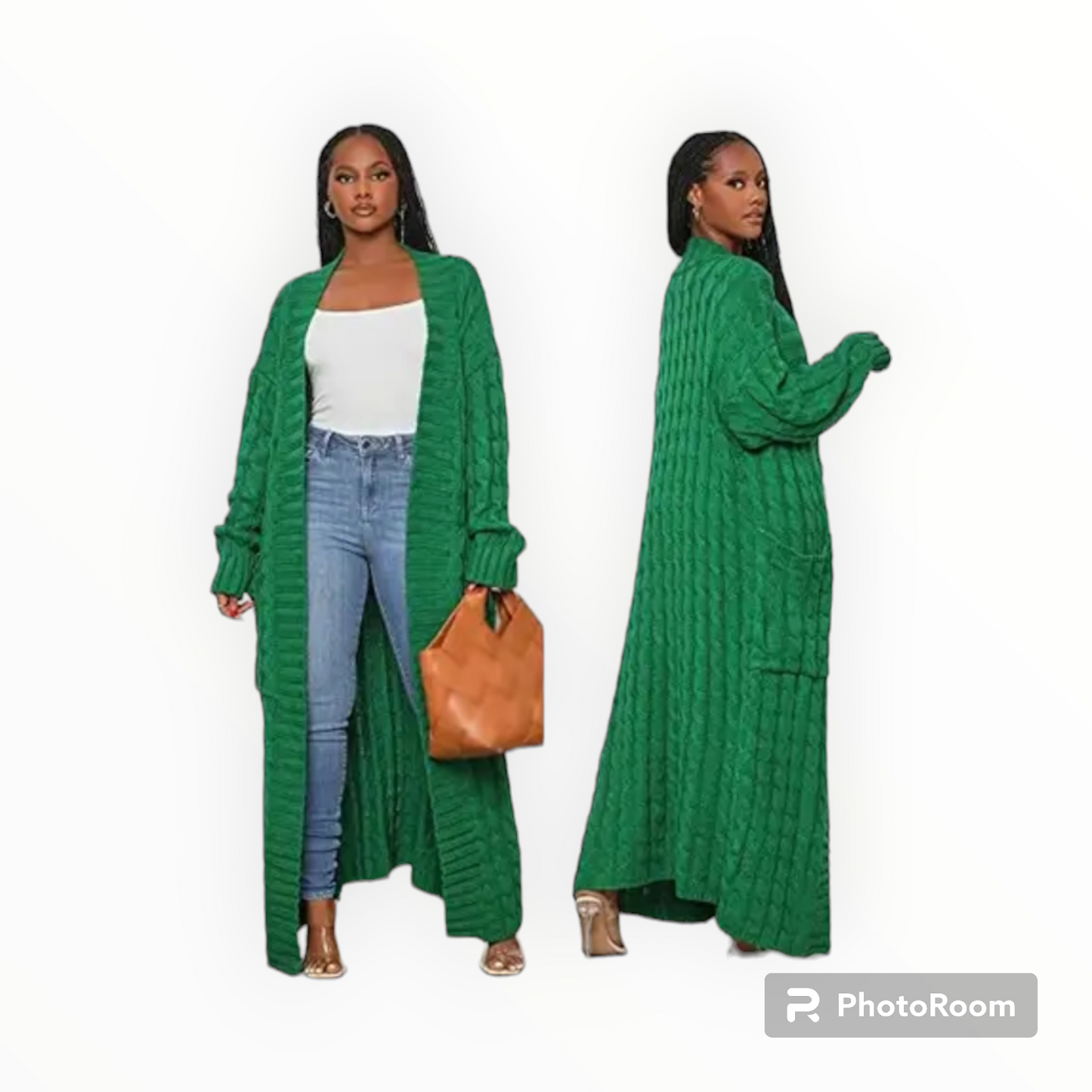 Plus size maxi cardigan sweater