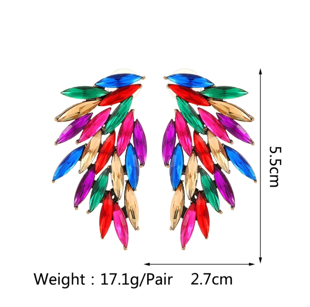 Multi color crystal earrings