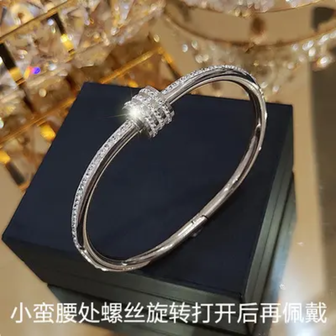 18K Gold Plated Rhinestones Bangle