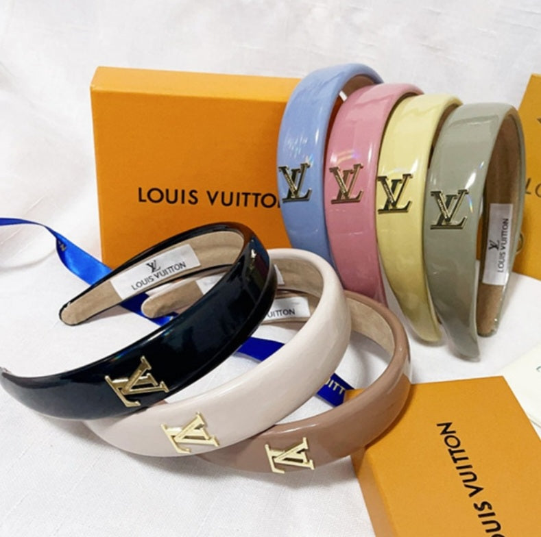 LV Designer inspired Patent Leather Headband