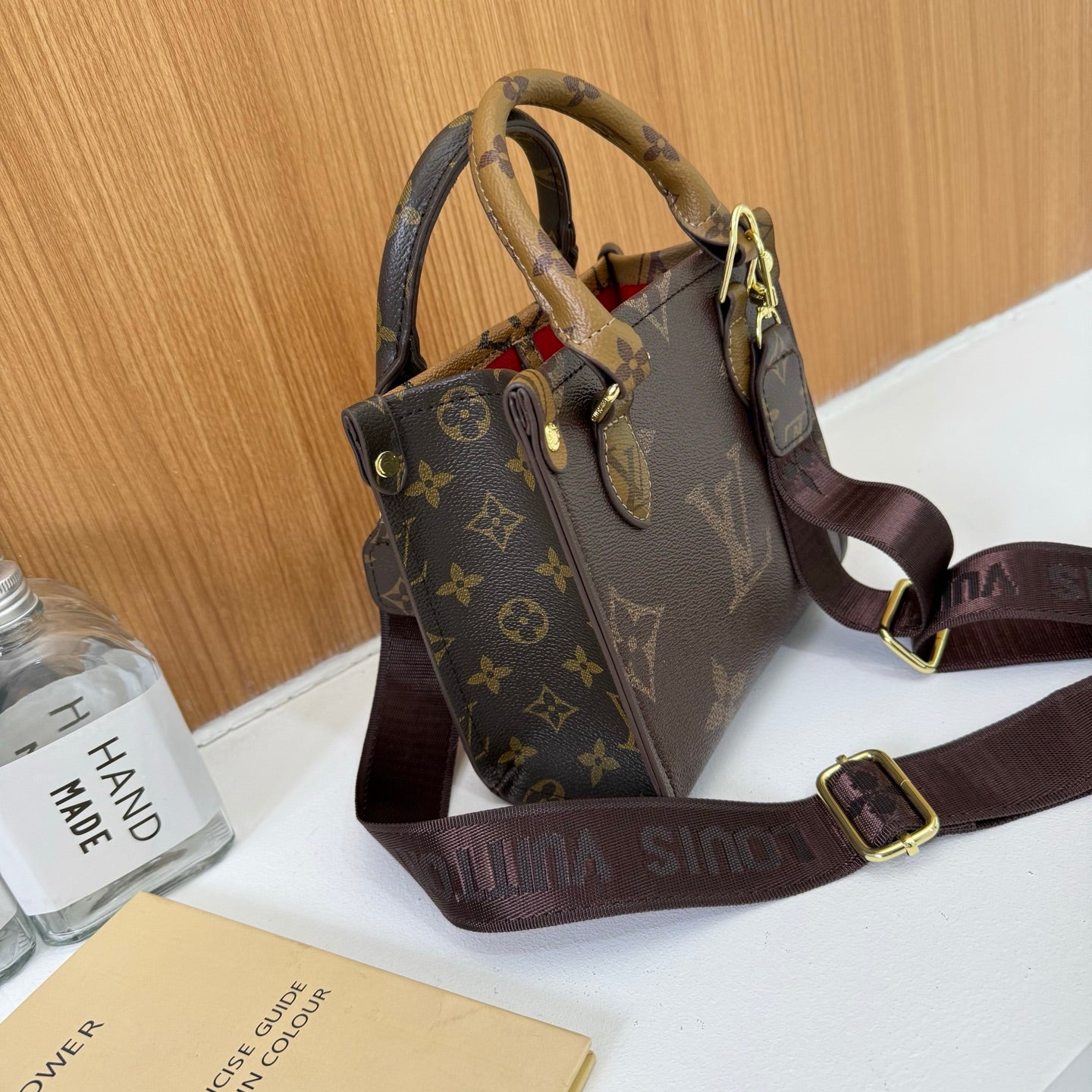 LV inspired reverse tote bag