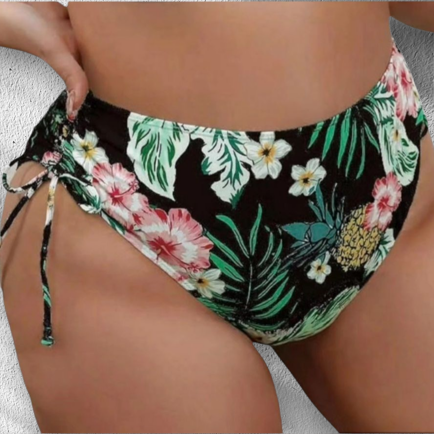 Plus size tropical bikini bottoms