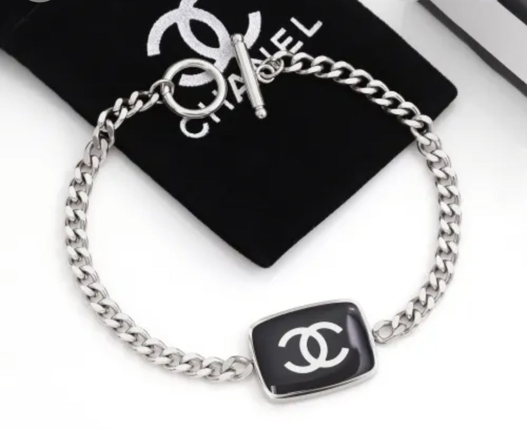 Chanel inspired cuban bracelet