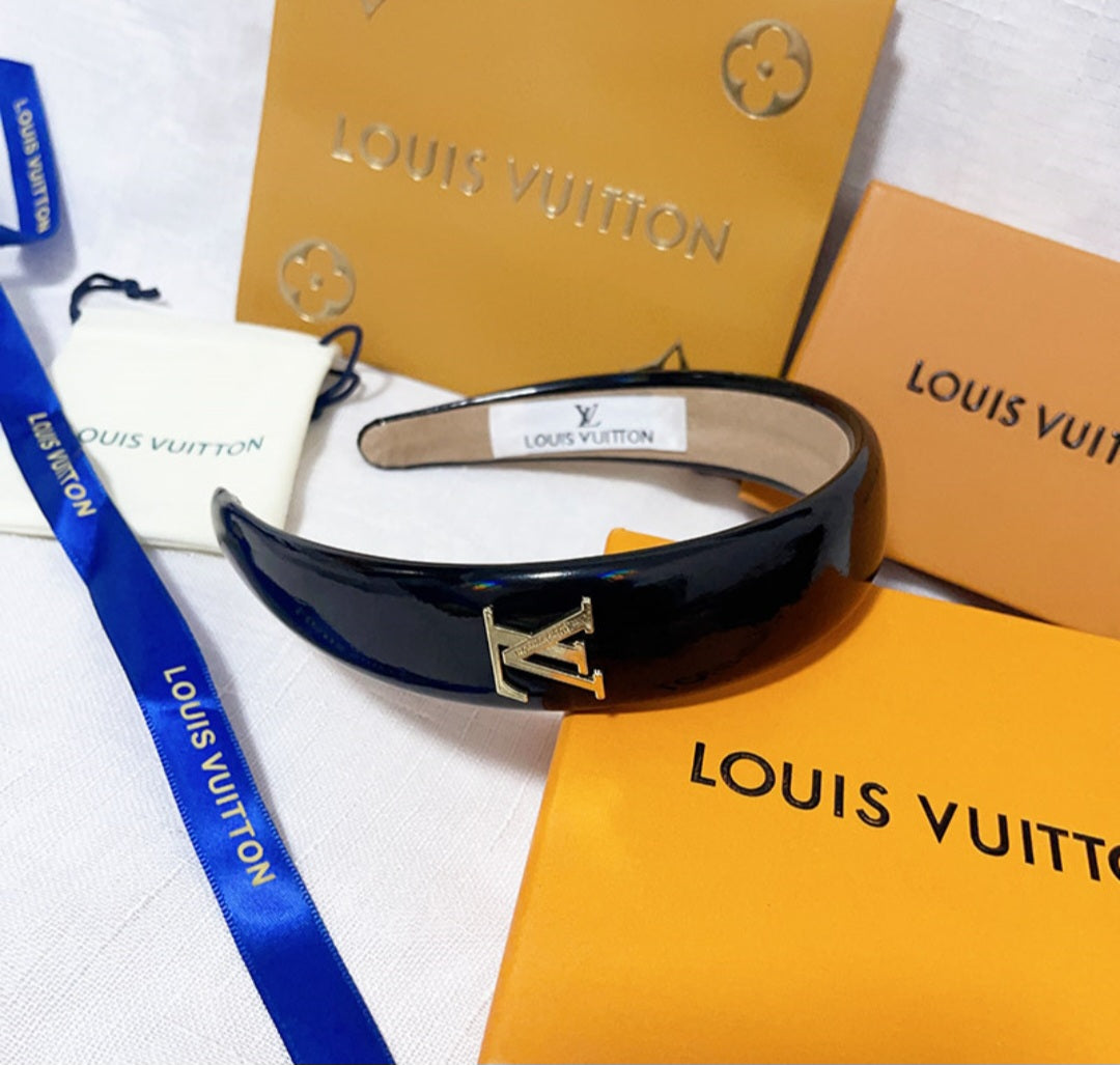 LV Designer inspired Patent Leather Headband