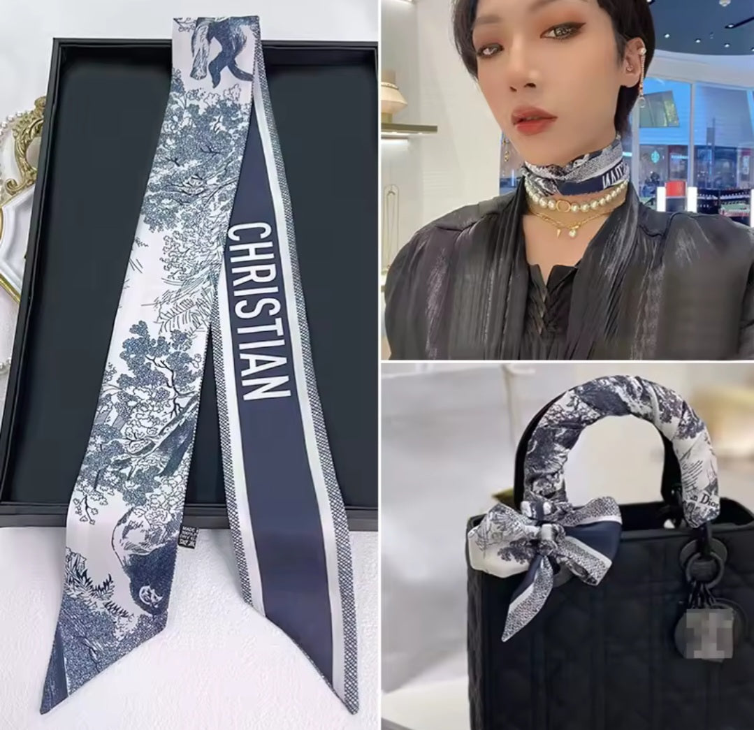 Christian Dior Inspired Twill Ribbon Scarves