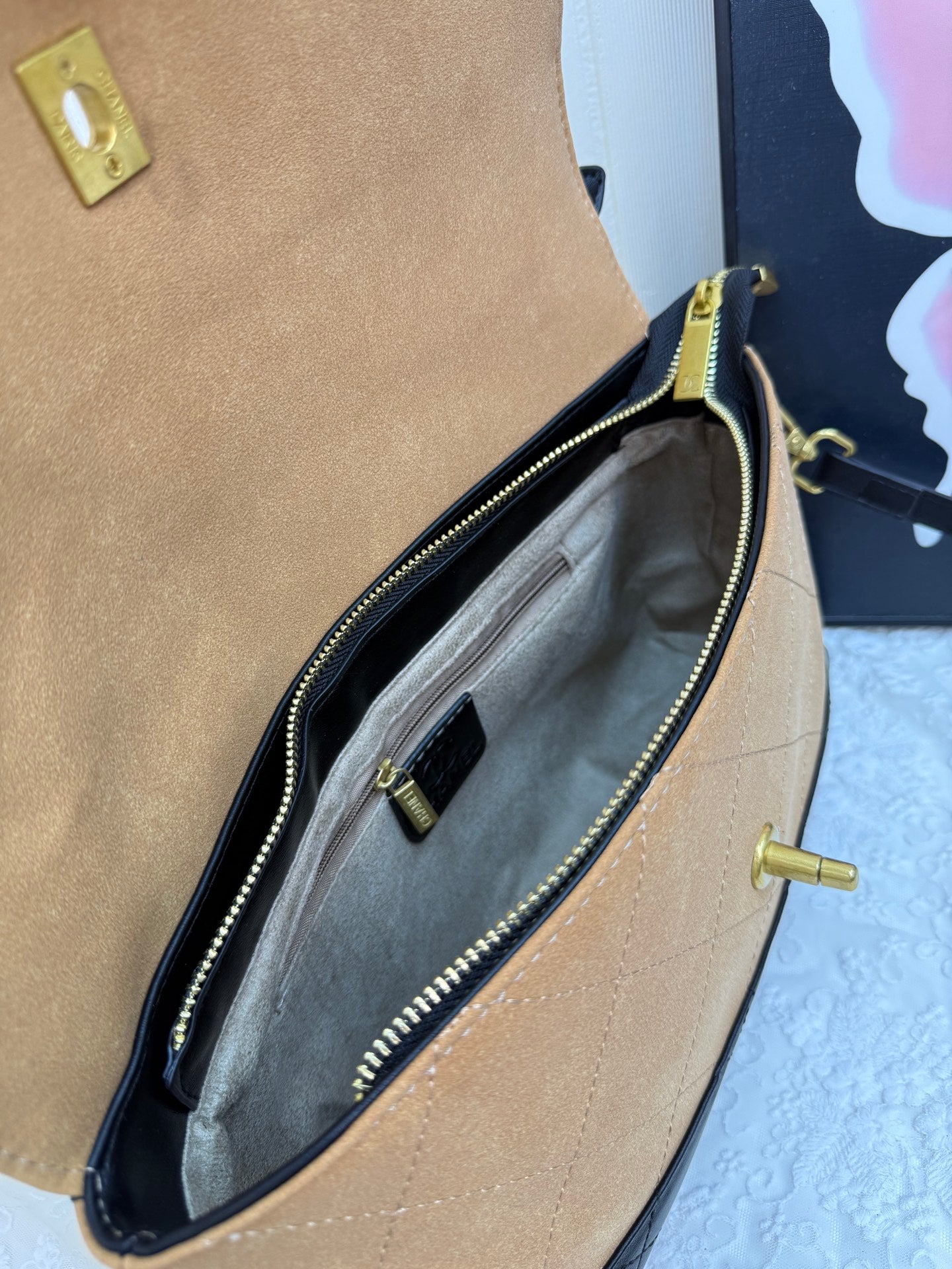 Chanel inspired Suade Handbag