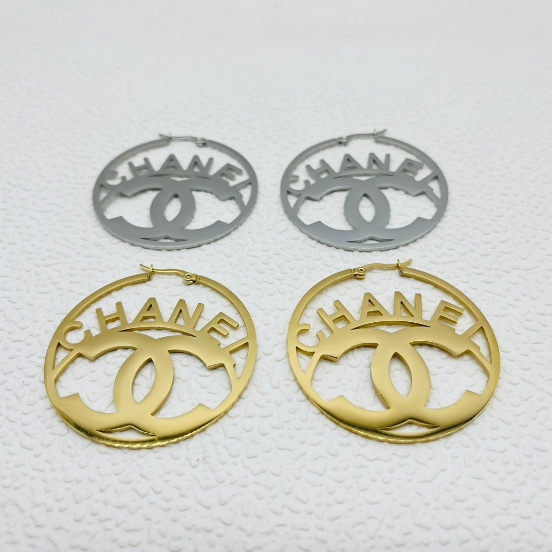 Chanel inspired Hoop Earrings