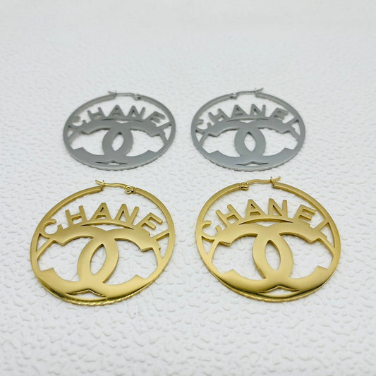 Chanel inspired Hoop Earrings