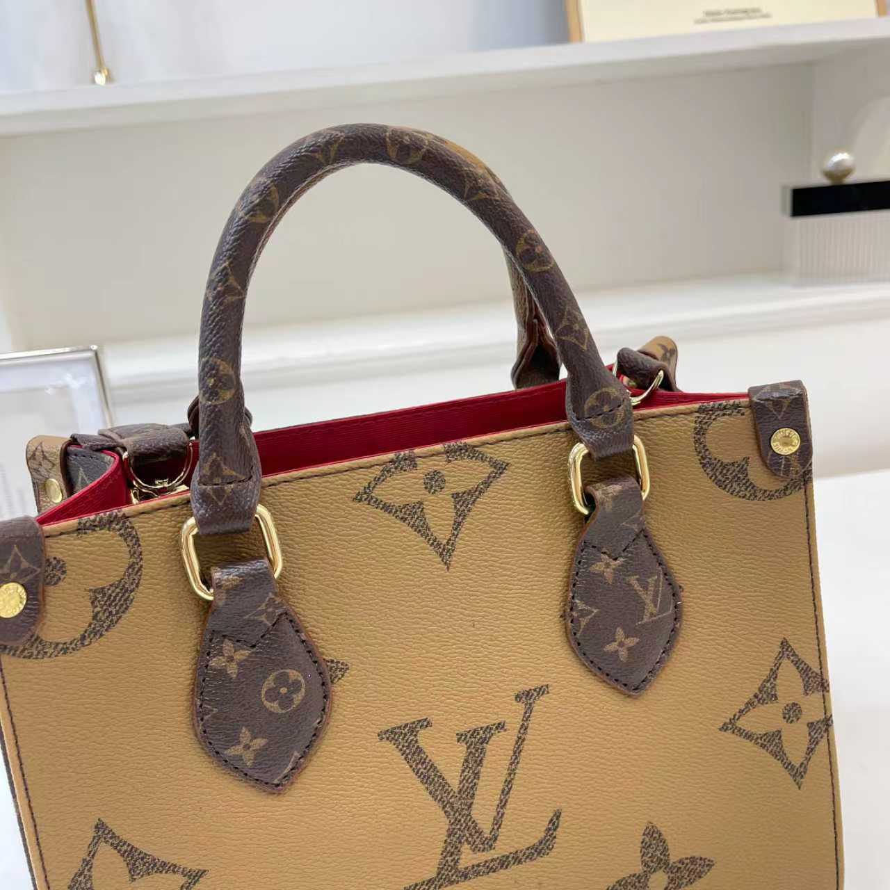 LV inspired reverse tote bag