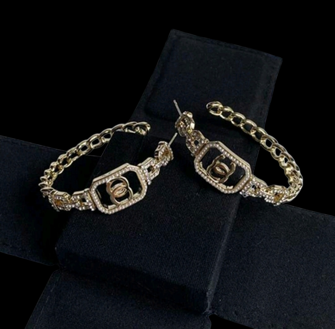 Chanel inspired Hoop Earrings