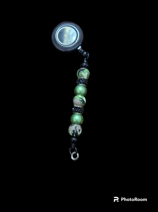 Custom Beaded Bar ID Badge Reel