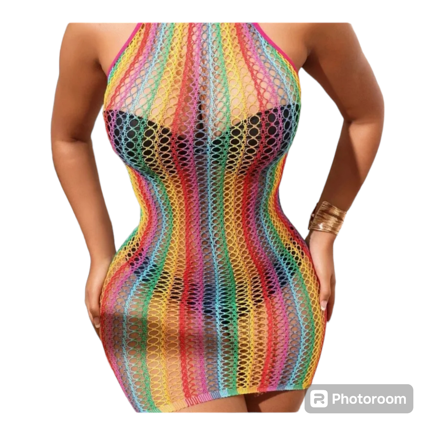 Rainbow swimwear cover up