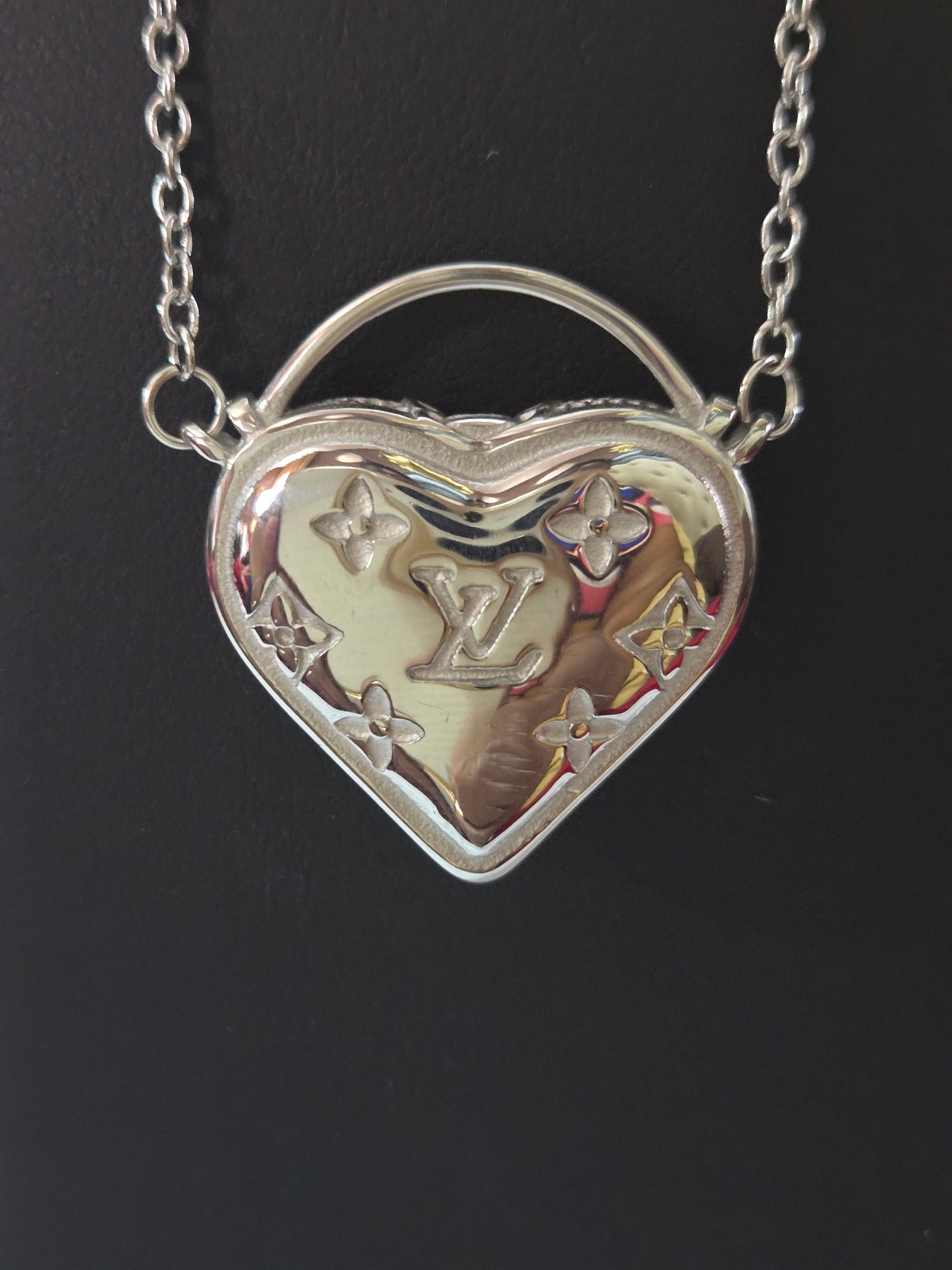 LV INSPIRED Heart NECKLACE